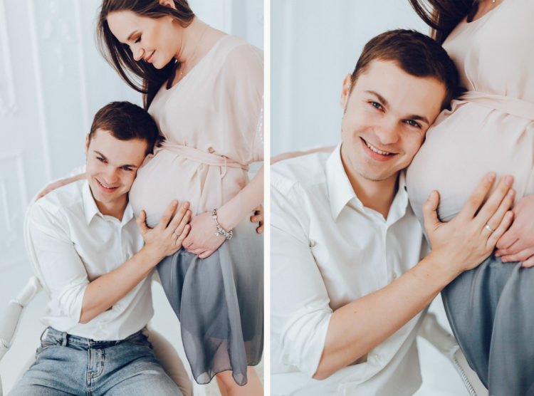 Фотосессия беременных Киев, Лав Cтори ( Love Story ), скмейная в фотостудии Рококо ( студийная )