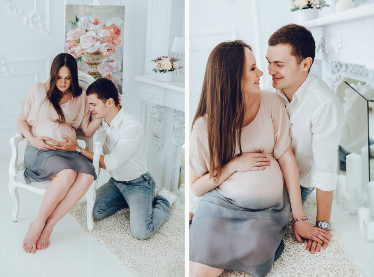 Фотосессия беременных Киев, Лав Cтори ( Love Story ), скмейная в фотостудии Рококо ( студийная )