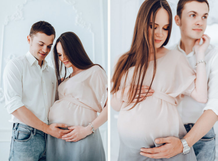 Фотосессия беременных Киев, Лав Cтори ( Love Story ), скмейная в фотостудии Рококо ( студийная )